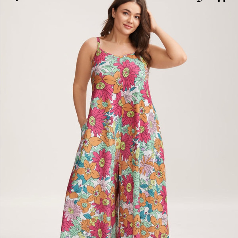 BloomChic Colorful Floral Jumpsuit NWT